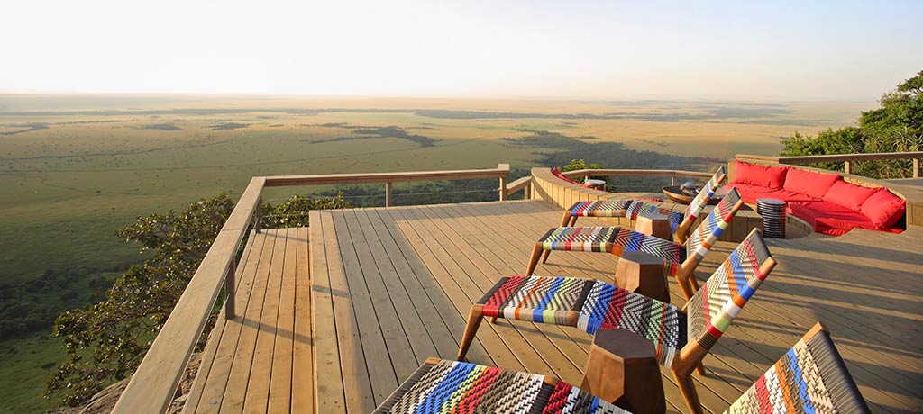 loungers on the guest area deck