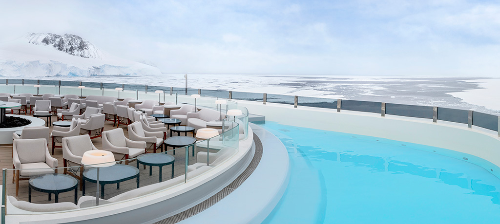 Arctic Le Commandant Charcot blue lagoon pool 