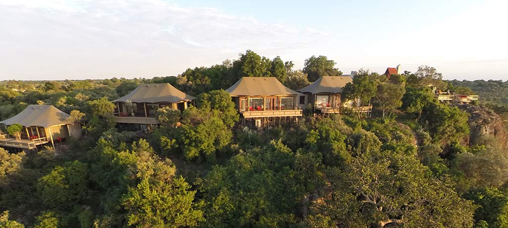 tents suspended on the edge of the great rift valley